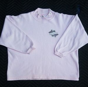 Vintage 1980's Guess Women's Rose Pink Sweatshirt